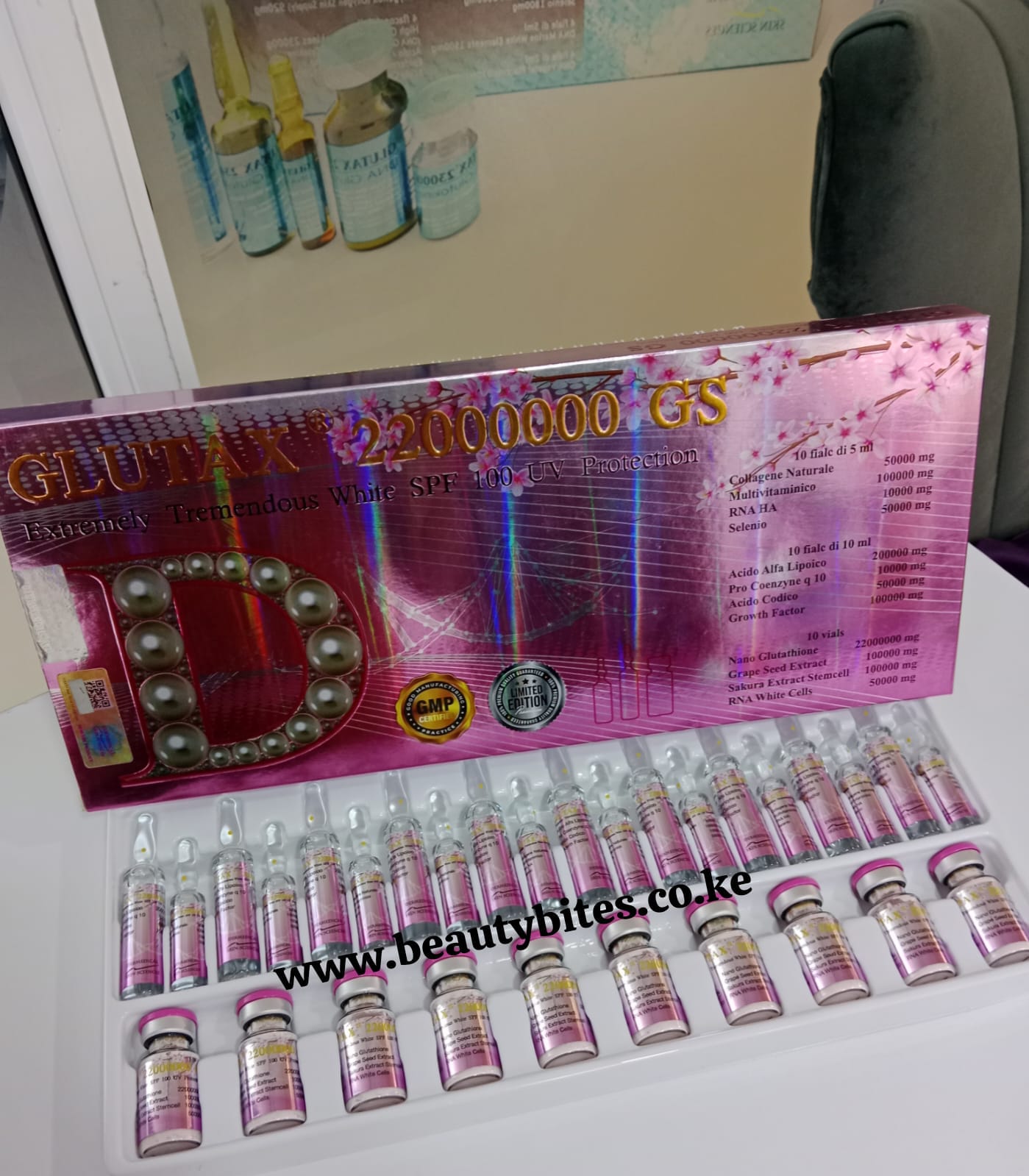 GLUTAX 22000000 GS Extremely Tremendous White SPF 100+ UV Protection. - Image 2